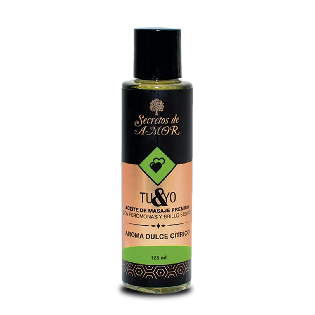 ACEITE DE MASAJE CON FEROMONAS TU&YO DULCE CÍTRICO
