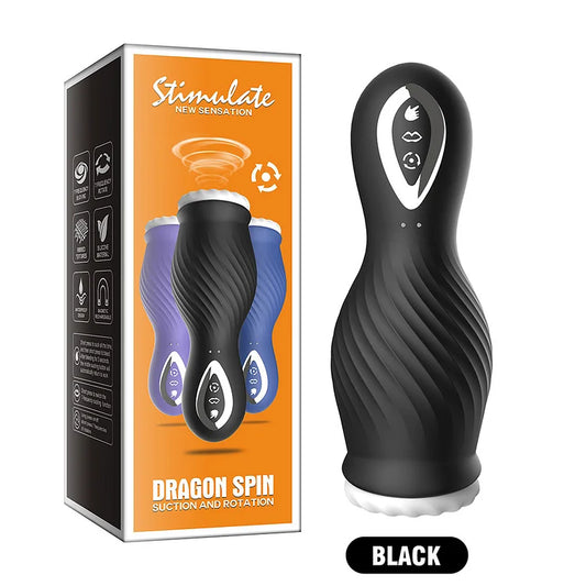 MASTURBADOR DE COPA VIBRADORA Y ROTACIÓN DRAGON SPIN