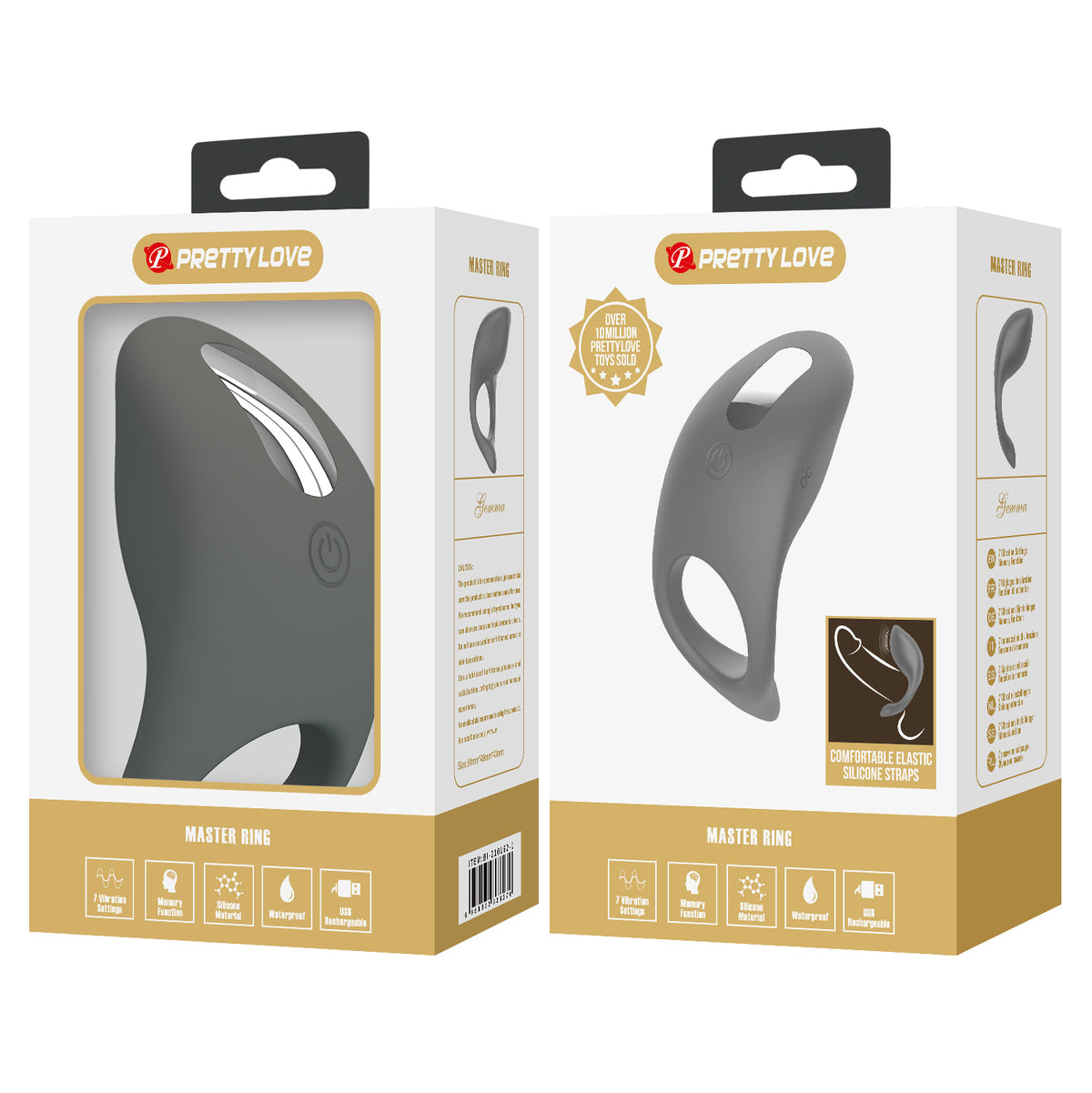 ANILLO VIBRADOR RECARGABLE TRIPLE ESTIMULACIÓN GEMMA