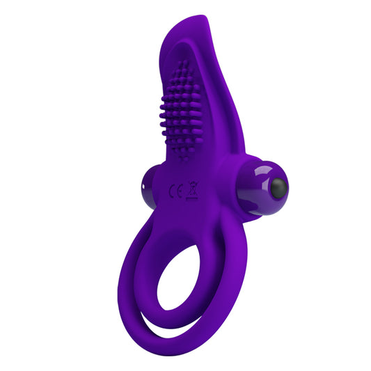 ANILLO VIBRADOR DOBLE LENGUA MORADA