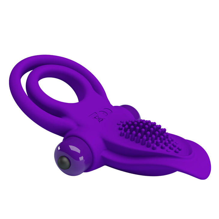 ANILLO VIBRADOR DOBLE LENGUA MORADA