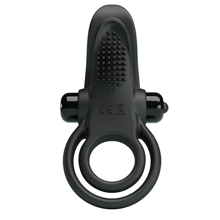 ANILLO VIBRADOR DOBLE LENGUA NEGRO
