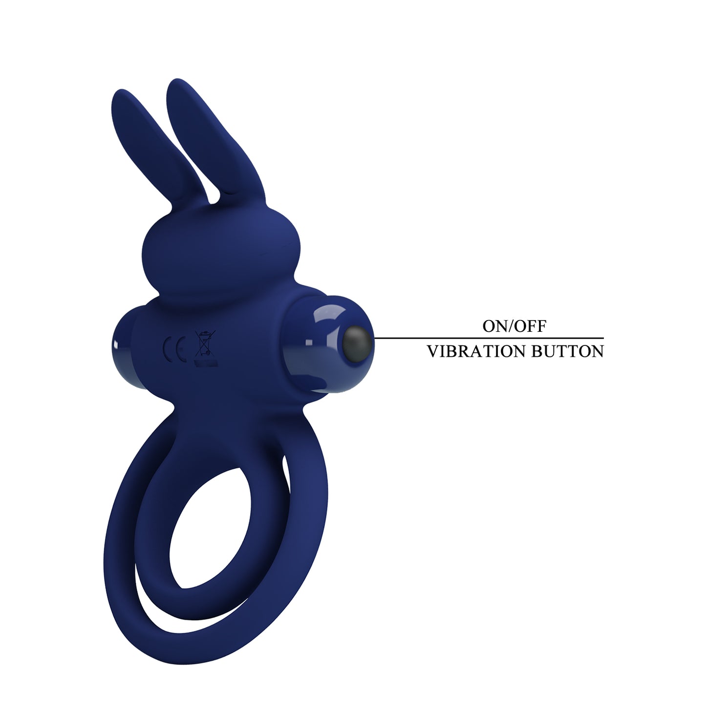 ANILLO VIBRADOR CON DOBLE FIJACIÓN DE CONEJO AZUL