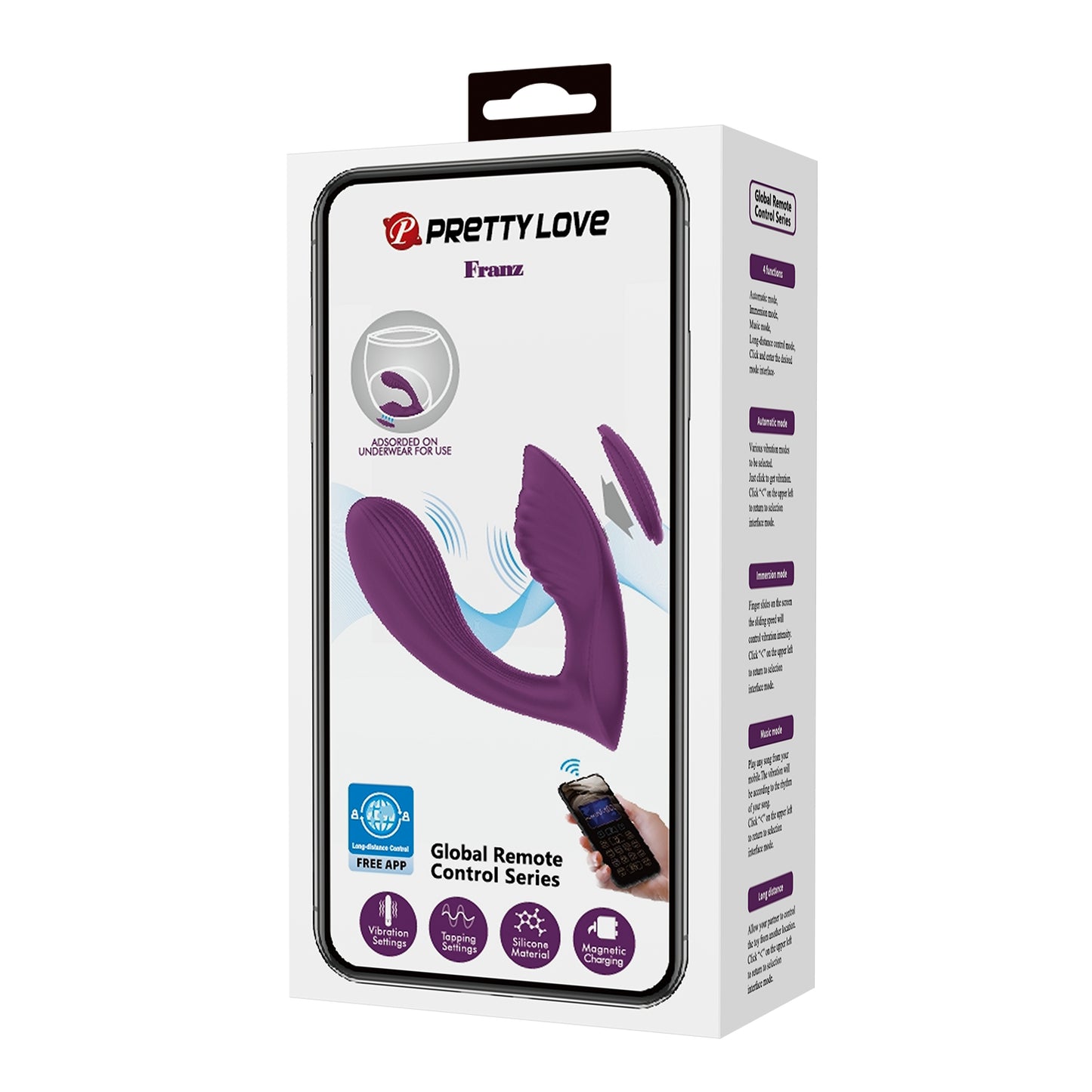 VIBRADOR DUAL CON CONTROL POR APP FRANZ PRETTY LOVE