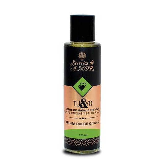 ACEITE DE MASAJE CON FEROMONAS TU&YO DULCE CÍTRICO