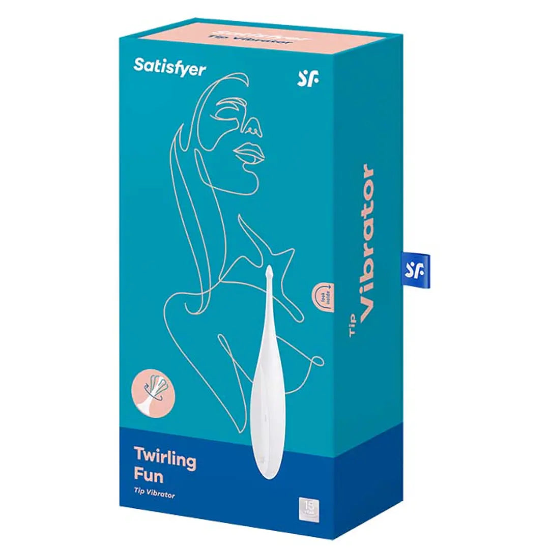VIBRADOR EXTERNO CON ROTACIÓN SATISFYER TWIRLING FUN BLANCO