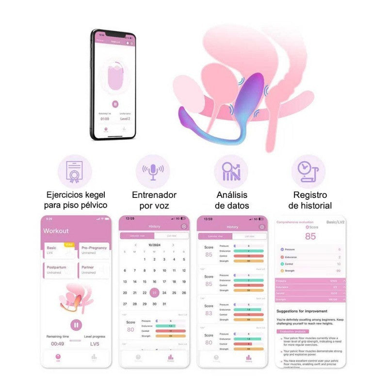 VIBRADOR DUAL CON APP FLAMINGO PÚRPURA