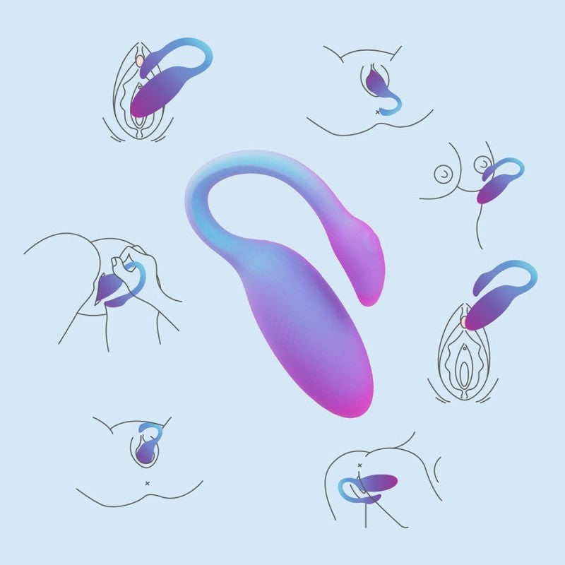 VIBRADOR DUAL CON APP FLAMINGO PÚRPURA