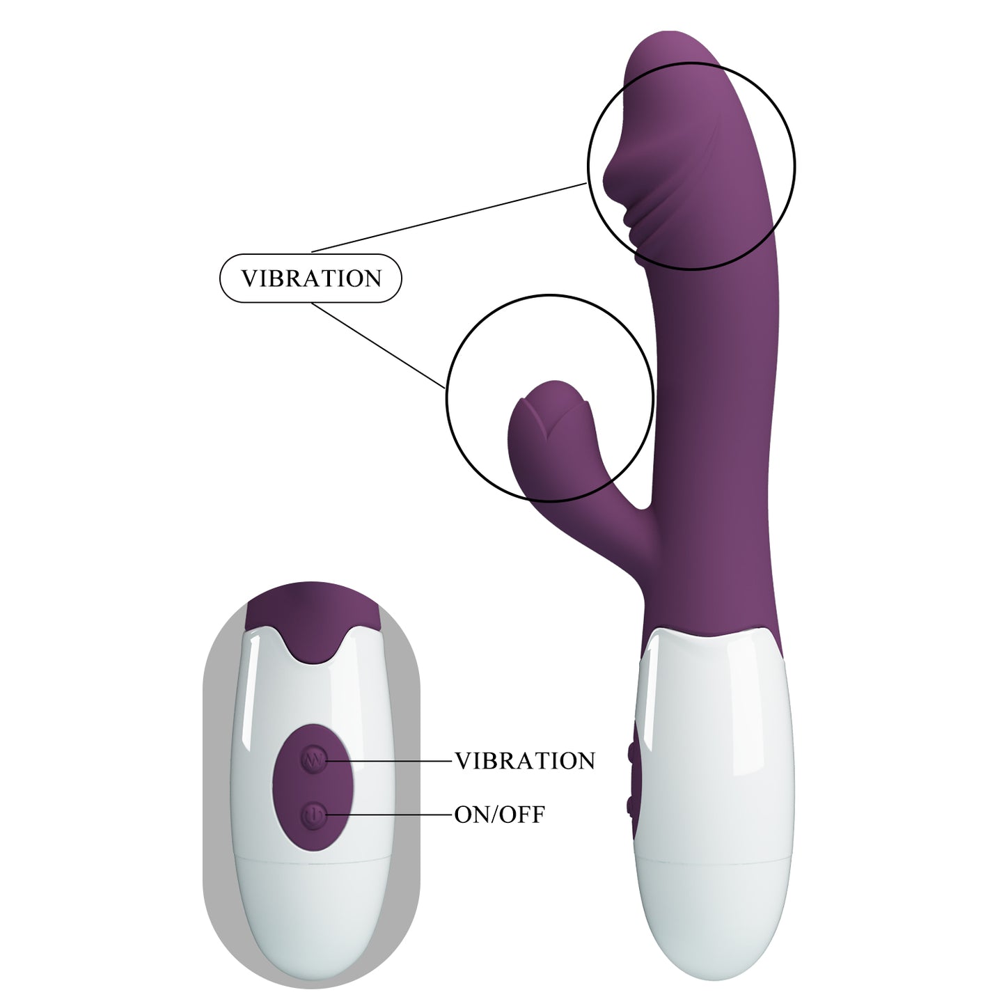 VIBRADOR DUAL SNAPPY BURDEO PRETTY LOVE