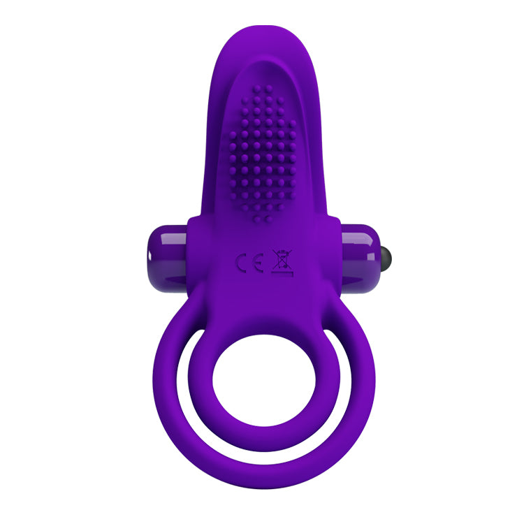 ANILLO VIBRADOR DOBLE LENGUA MORADA