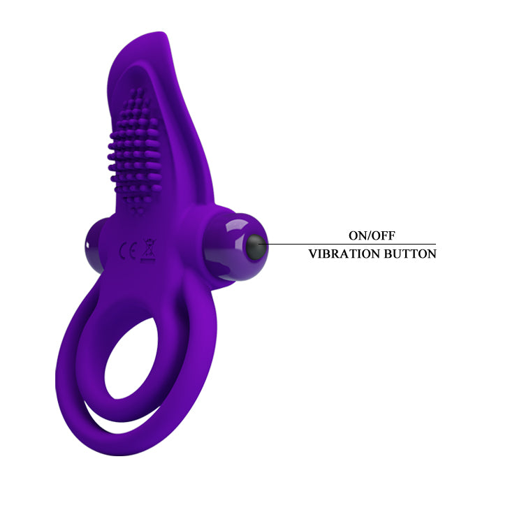 ANILLO VIBRADOR DOBLE LENGUA MORADA