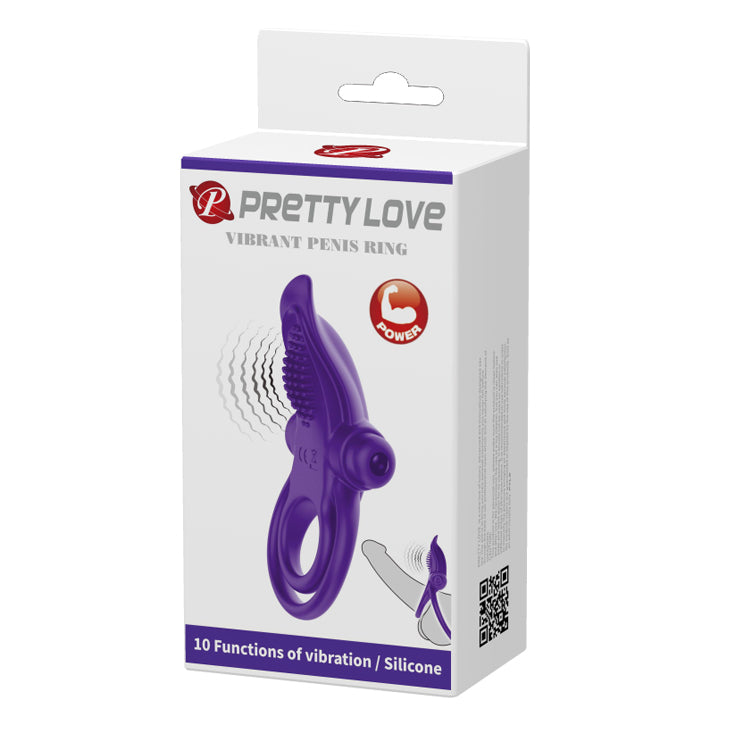 ANILLO VIBRADOR DOBLE LENGUA MORADA