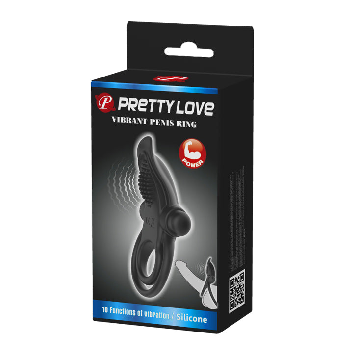 ANILLO VIBRADOR DOBLE LENGUA NEGRO