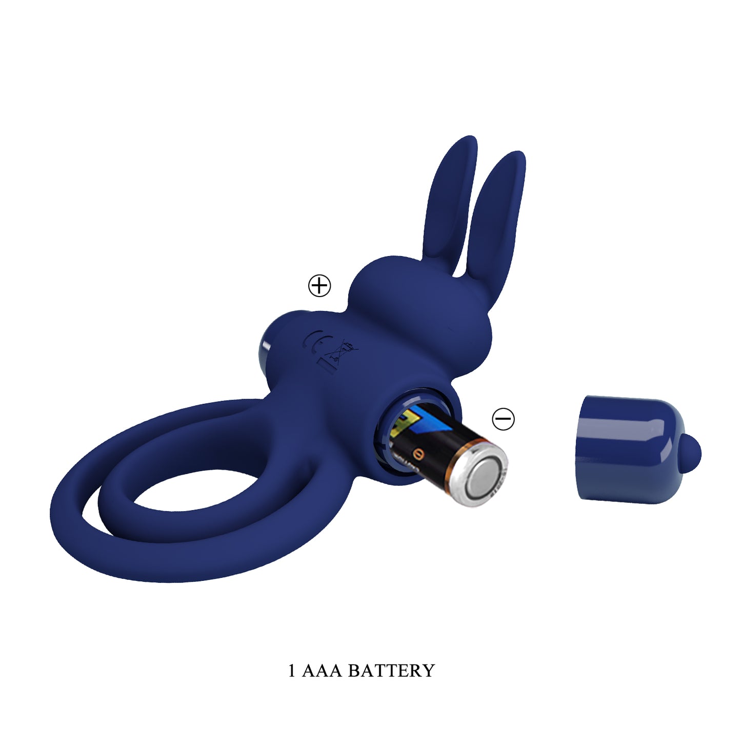 ANILLO VIBRADOR CON DOBLE FIJACIÓN DE CONEJO AZUL