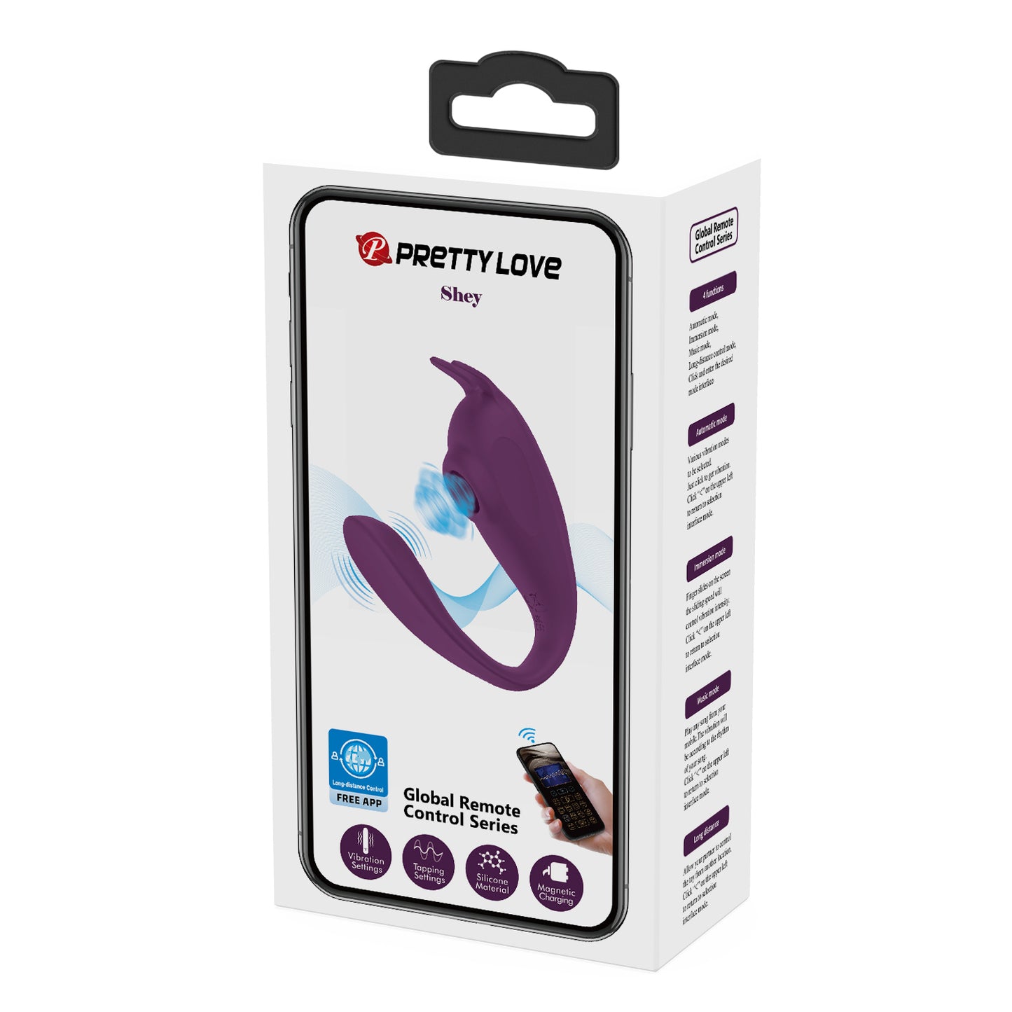 VIBRADOR DUAL CON PULSADOR Y  CONTROL POR APP SHEY