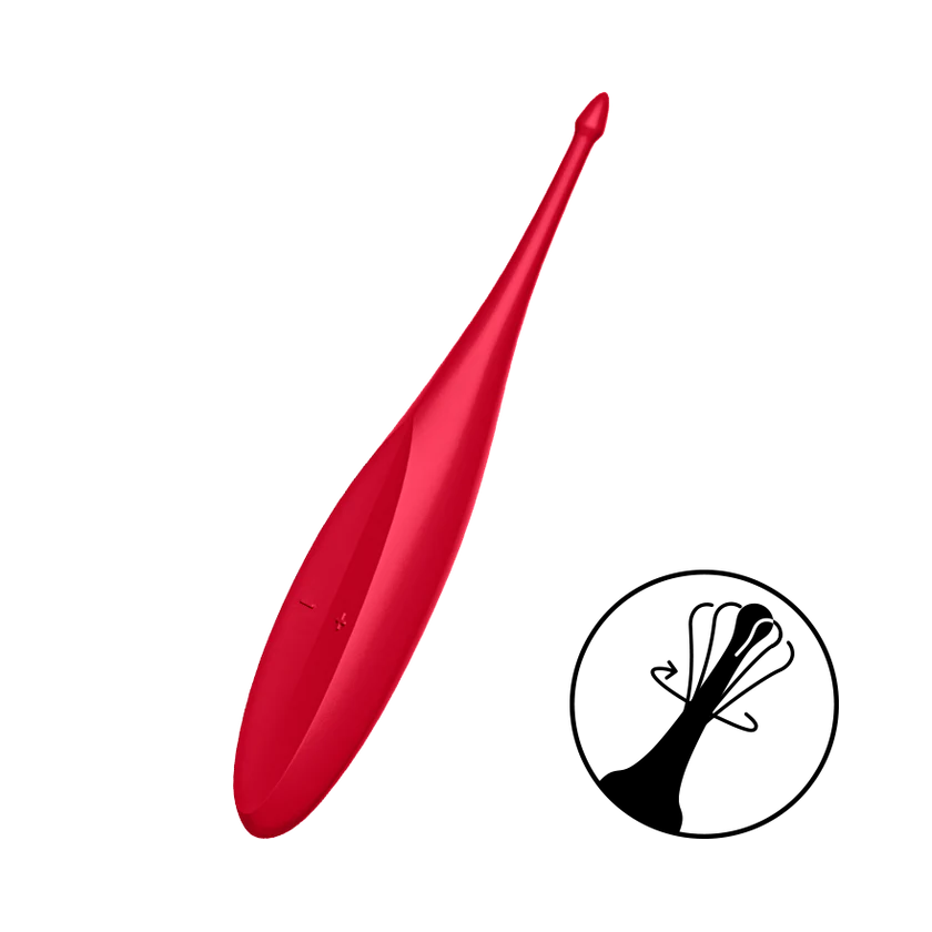 VIBRADOR EXTERNO CON ROTACIÓN SATISFYER TWIRLING FUN ROJO