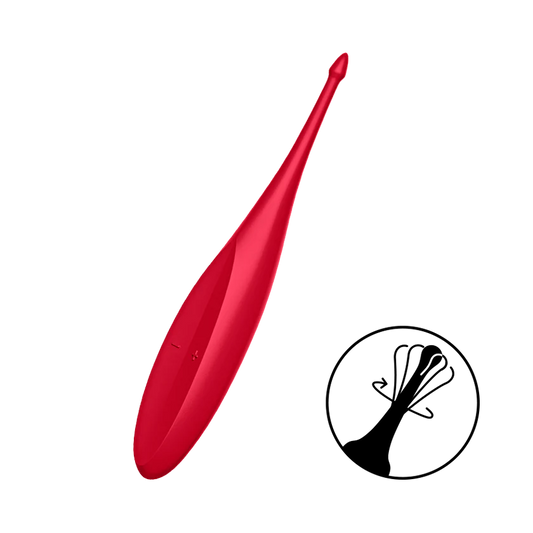 VIBRADOR EXTERNO CON ROTACIÓN SATISFYER TWIRLING FUN ROJO